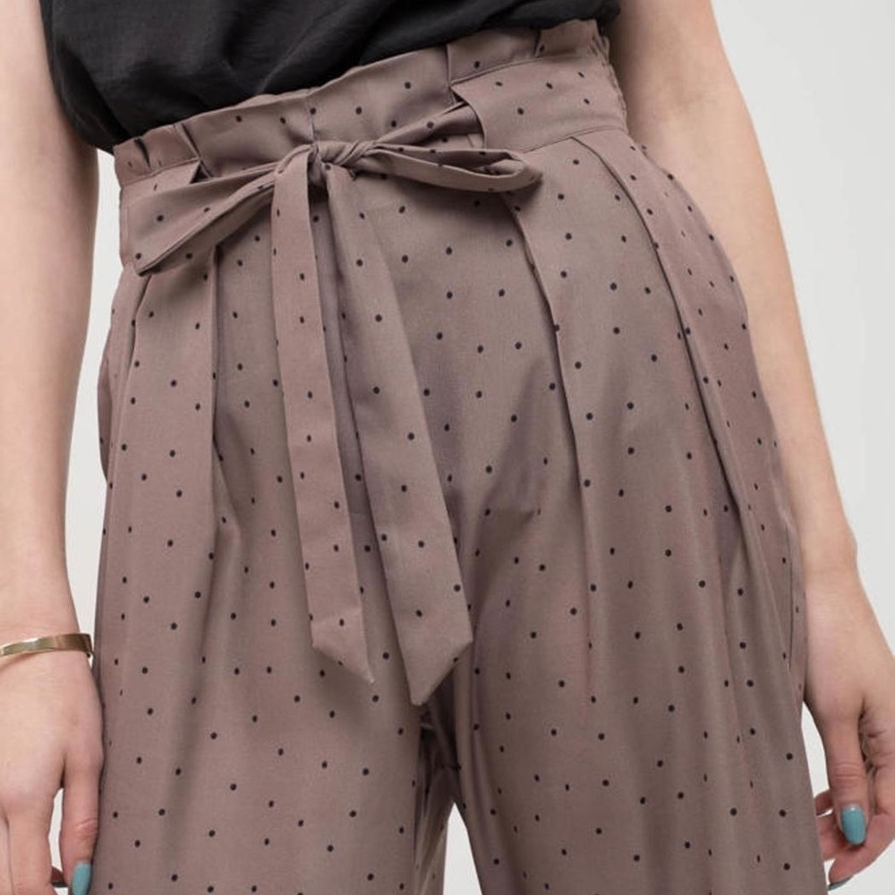Blu Pepper Polka-Dot High Waist Polazzo Pants Sz S